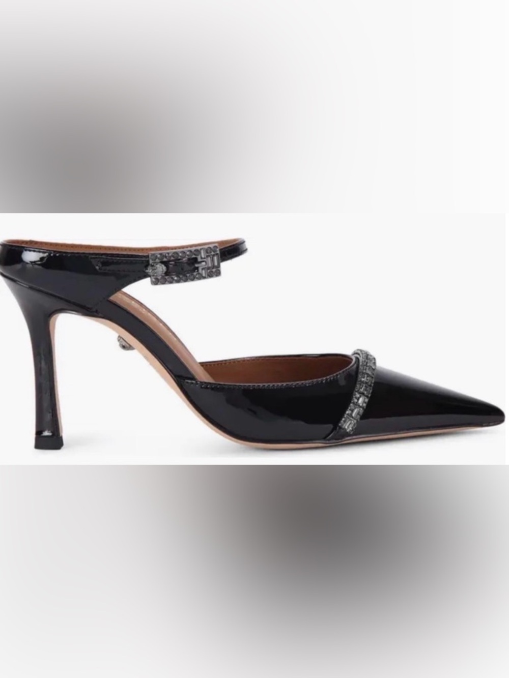 NIB [Kurt Geiger] Crystal Pointed Ankle Strap Pumps Heels Women’s Multiple Sizes - Picture 9 of 15